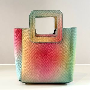 Staud Mini Shirley in Rainbow Embossed Snake